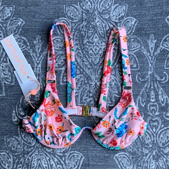 minkpink lily keyhole whipstitch bikini top